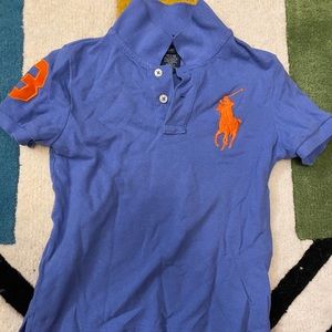 Blue polo button up